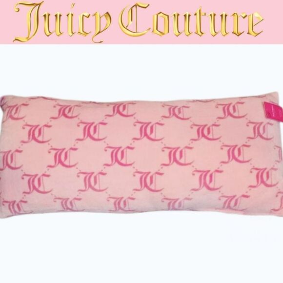 Juicy Couture Home JC Logo Patterned Decorative Body Pillow- Pink - Picture 1 of 5